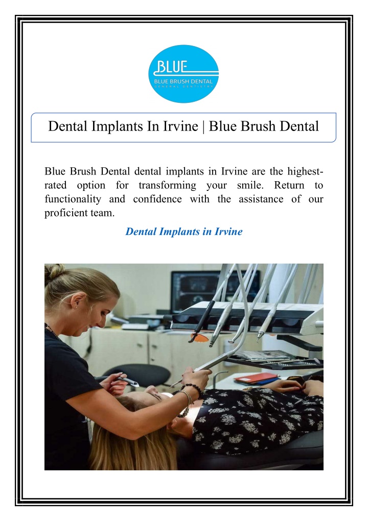 dental implants in irvine blue brush dental