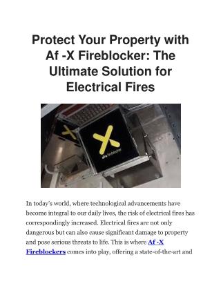 protect your property with af x fireblocker