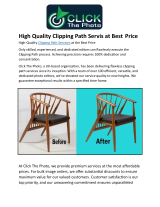 High-Quality Clipping Path Services at the Best Price
