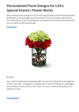 Personalized Floral Designs for Life’s Special Events - Flower Works