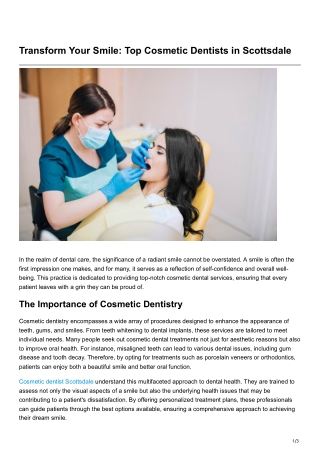 Transform Your Smile Top Cosmetic Dentists in Scottsdale