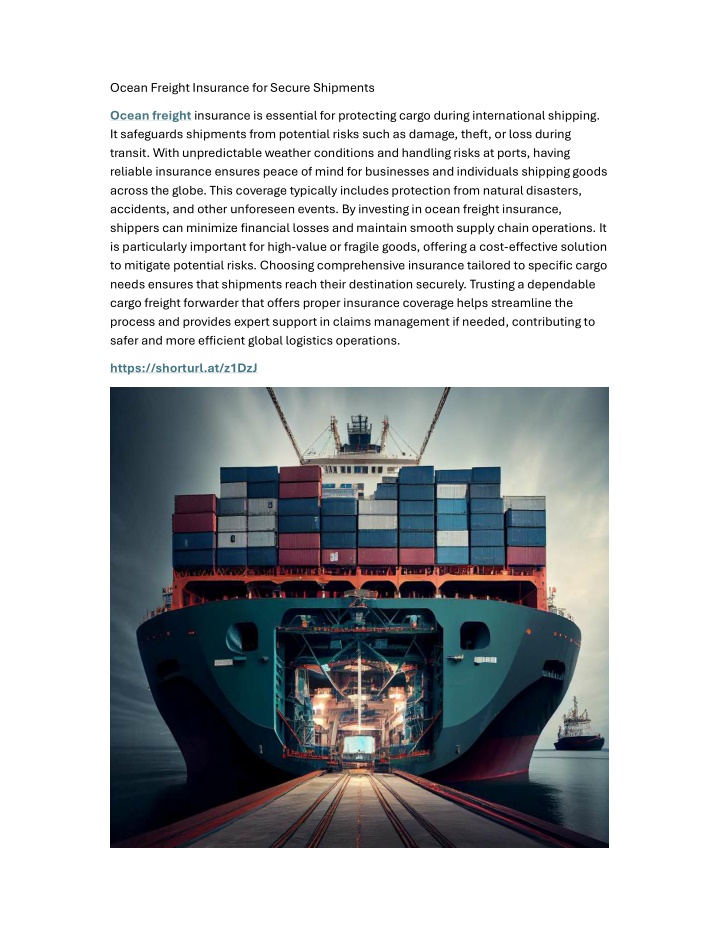 ocean freight insurance for secure shipments