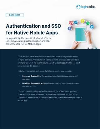 LoginRadius Guide to Authentication and SSO for Native Mobile Apps