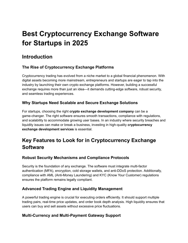 best cryptocurrency exchange software