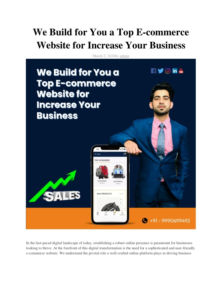 we build for you a top e commerce website