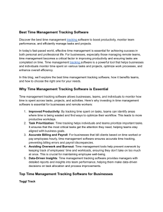 best time management tracking software