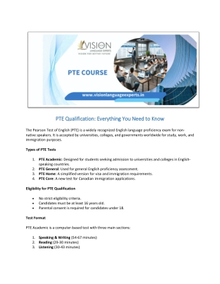 PTE Qualification: Everything You Need to Know