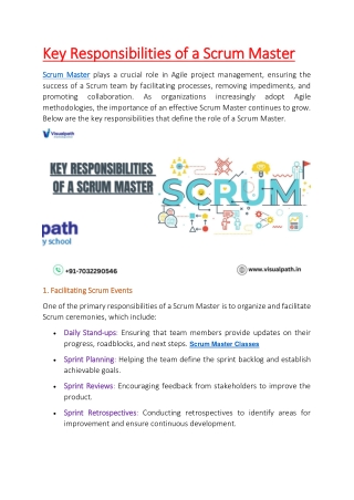 Scrum Master Online Training - Scrum Master Course