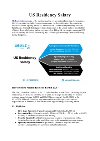 US Residency Salary