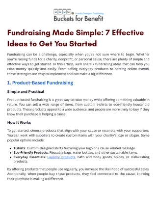 fundraising made simple 7 effective ideas