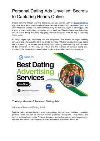 personal dating ads unveiled secrets to capturing
