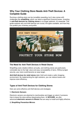 Why Your Clothing Store Needs Anti-Theft Devices: A Complete Guide