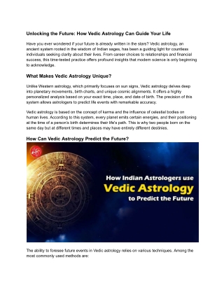unlocking the future how vedic astrology