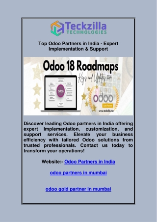 top odoo partners in india expert implementation