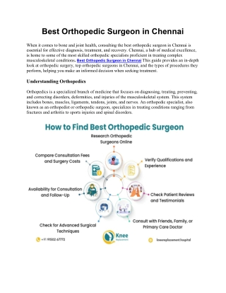 Best Orthopedic Surgeon in Chennai 2