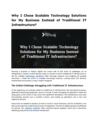 Why I Chose Scalable Technology Solutions for My Business Instead of Traditional IT Infrastructure.docx