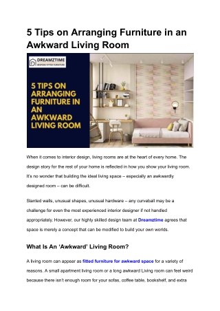 5 Tips on Arranging Furniture in an Awkward Living Room