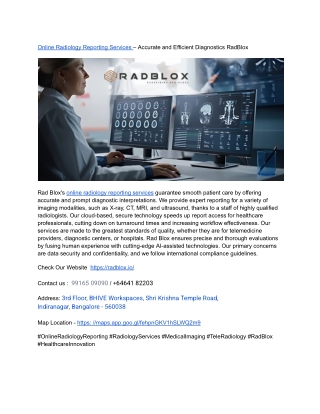 online radiology reporting services accurate