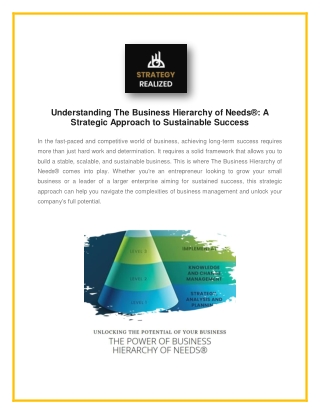 understanding the business hierarchy of needs