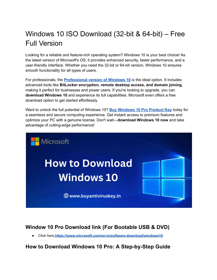 windows 10 iso download 32 bit 64 bit free full