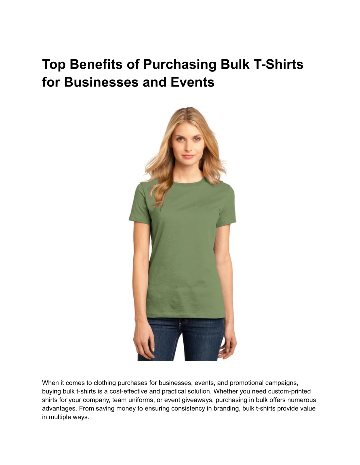 top benefits of purchasing bulk t shirts