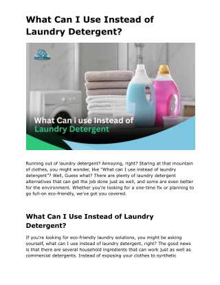what can i use instead of laundry detergent