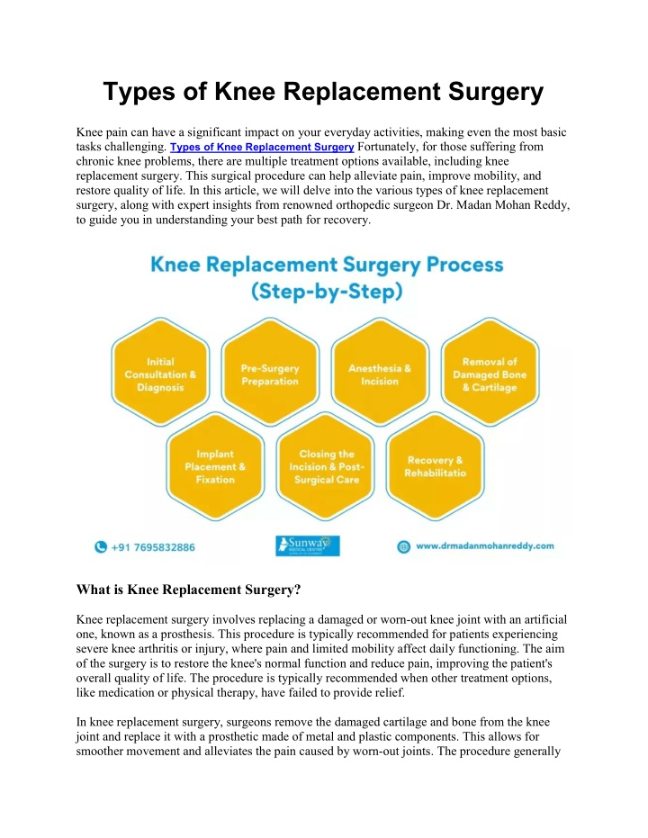 types of knee replacement surgery