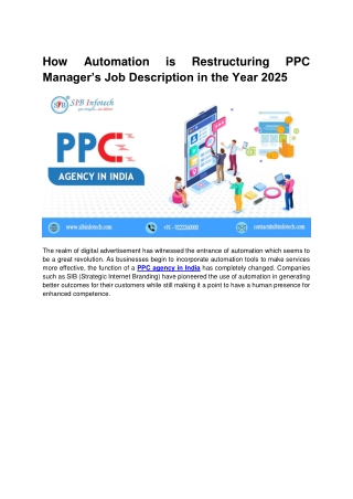 How Automation is Restructuring PPC Manager’s Job Description in the Year 2025