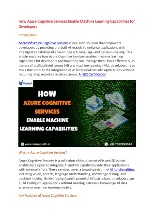 how azure cognitive services enable machine