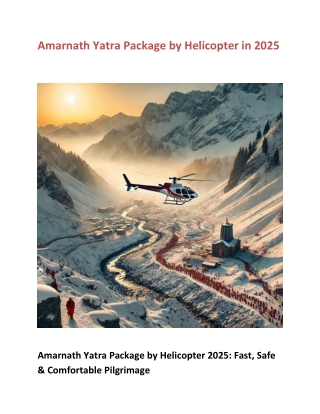Amarnath Yatra Package by Helicopter in 2025