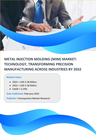 Metal Injection Molding (MIM) Market: Technology, Transforming Precision