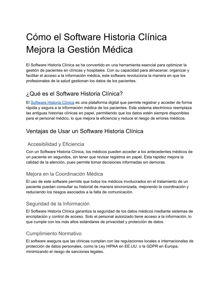 c mo el software historia cl nica mejora la gesti