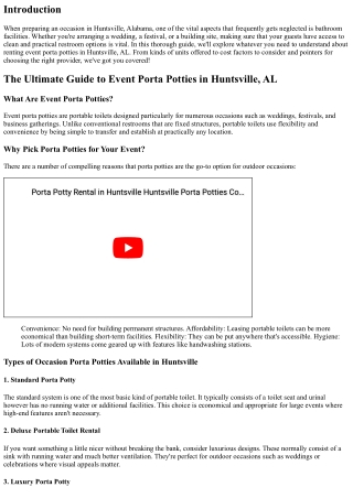 The Ultimate Guide to Event Porta Potties in Huntsville, AL .