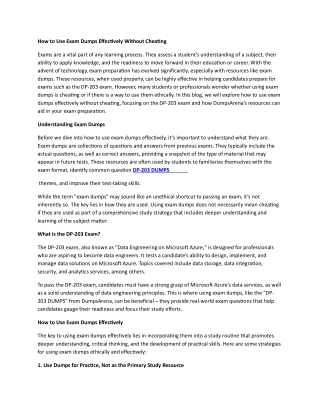 how to use exam dumps effectively without cheating