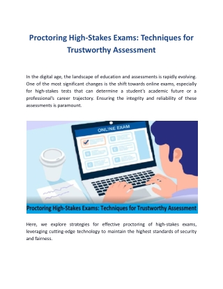 Proctoring High-Stakes Exams: Techniques for Trustworthy Assessment