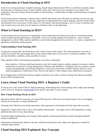 introduction to cloud stacking in seo
