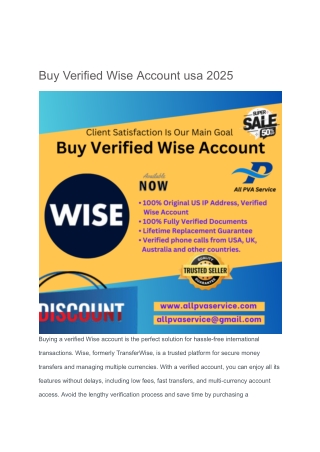 buy verified wise account usa 2025