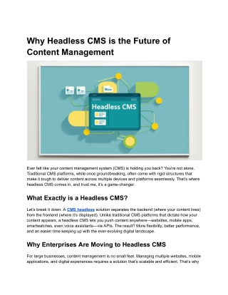 why headless cms is the future of content