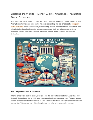 Exploring the World's Toughest Exams_ Challenges That Define Global Education