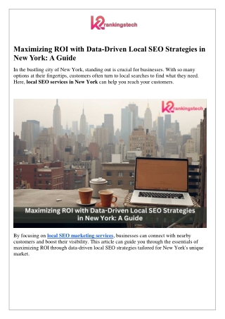 Maximizing ROI with Data-Driven Local SEO Strategies in New York: A Guide