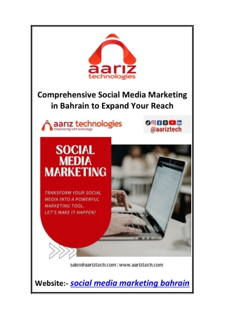 Comprehensive Social Media Marketing in Bahrain to Expand Your Reach