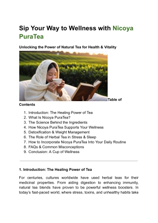 sip your way to wellness with nicoya puratea