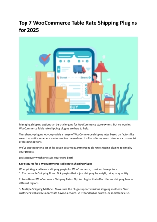 Top 7 WooCommerce Table Rate Shipping Plugins for 2025
