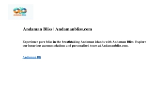 andaman bliss andamanbliss com