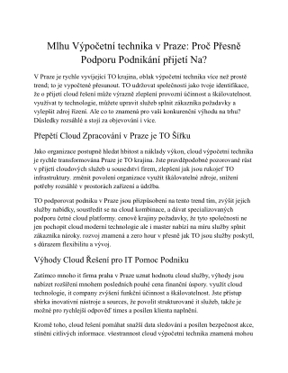 mlhu v po etn technika v praze pro p esn podporu