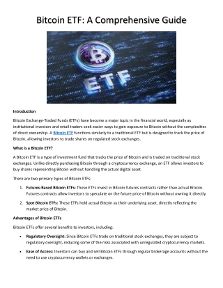bitcoin etf a comprehensive guide