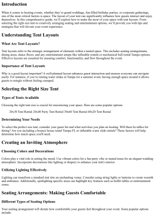 “How to Make the Most of Your Space with Tent Layouts”