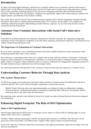 Automate Your Customer Interactions with Social Cali's Innovative Solutions