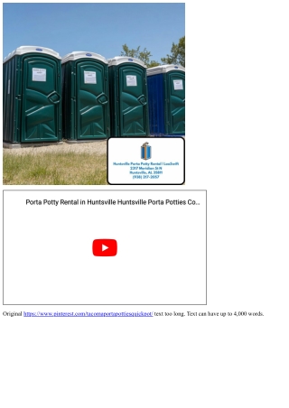 Raise Your Occasion with Luxury Porta Potty Rentals in Huntsville, AL .