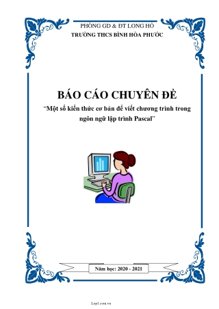 Chuyên đề Một số kiến thức cơ bản để viết chương trình trong ngôn ngữ lập trình Pascal